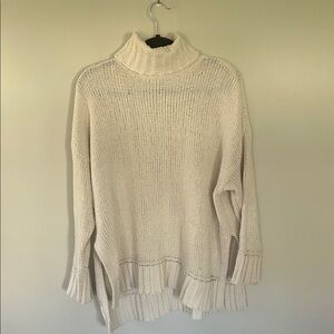 aerie Cream Turtleneck Chunky Knit Sweater